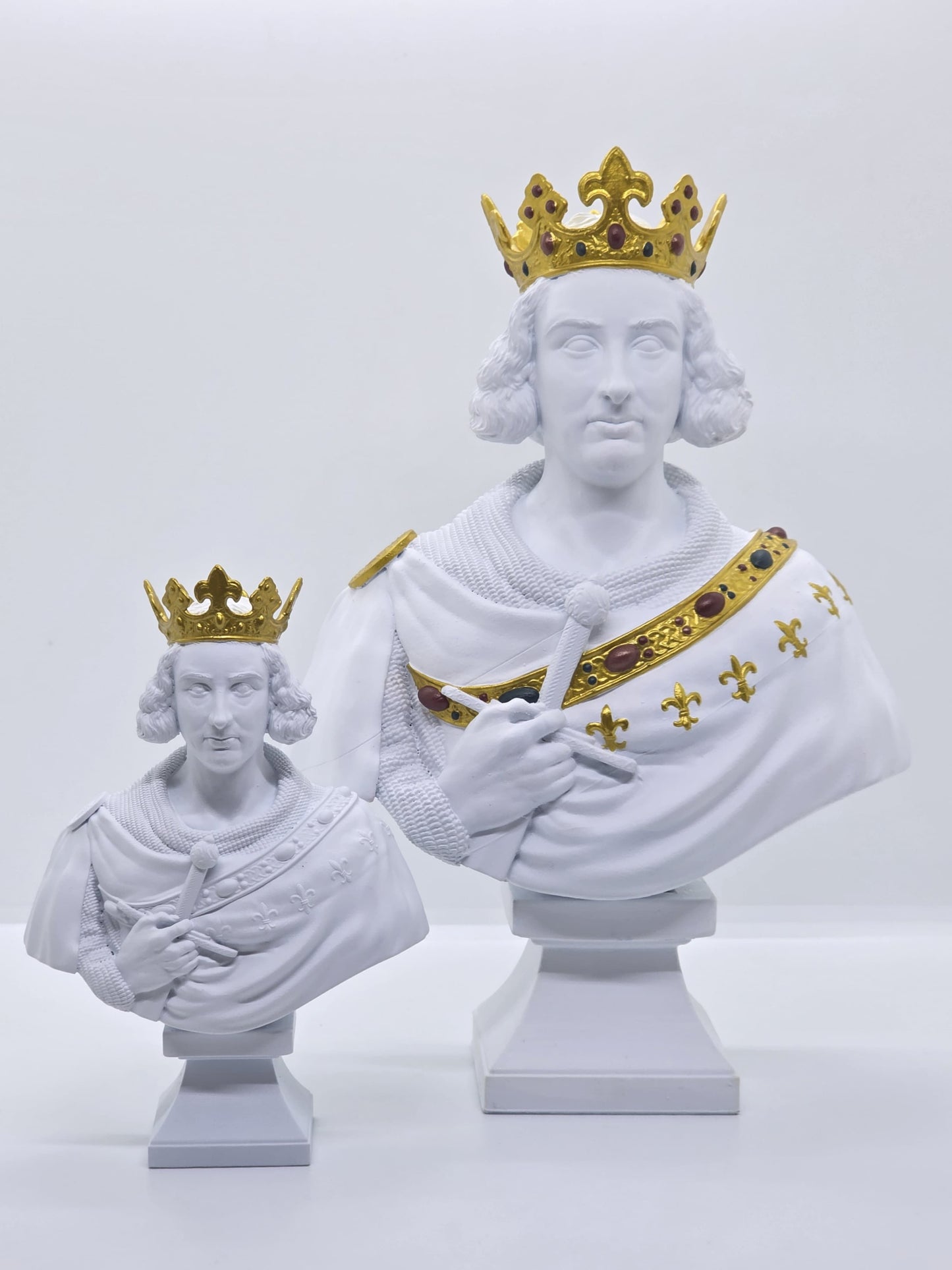 Buste de Saint Louis, Roi de France - Peint à la Main