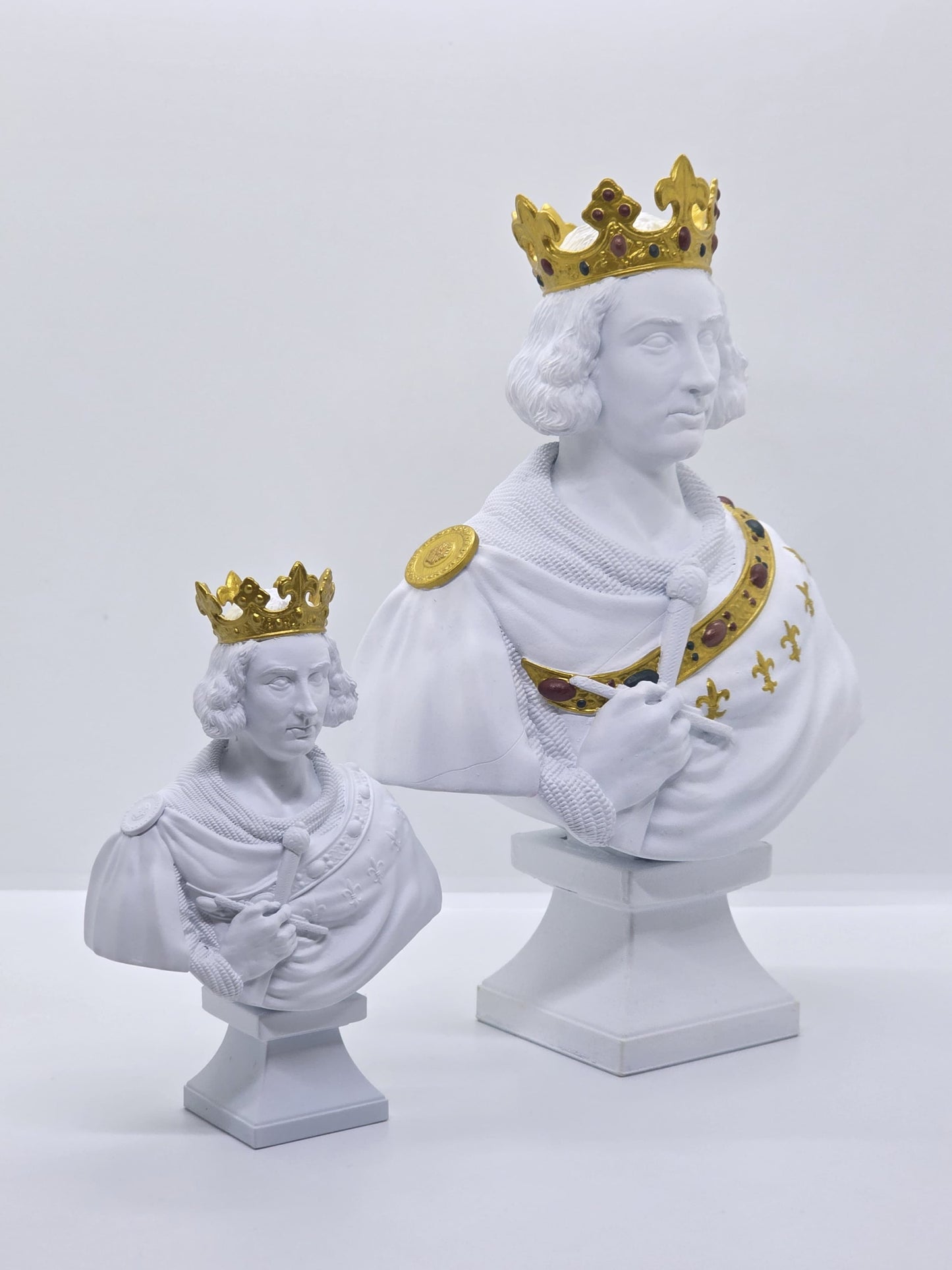Buste de Saint Louis, Roi de France - Peint à la Main