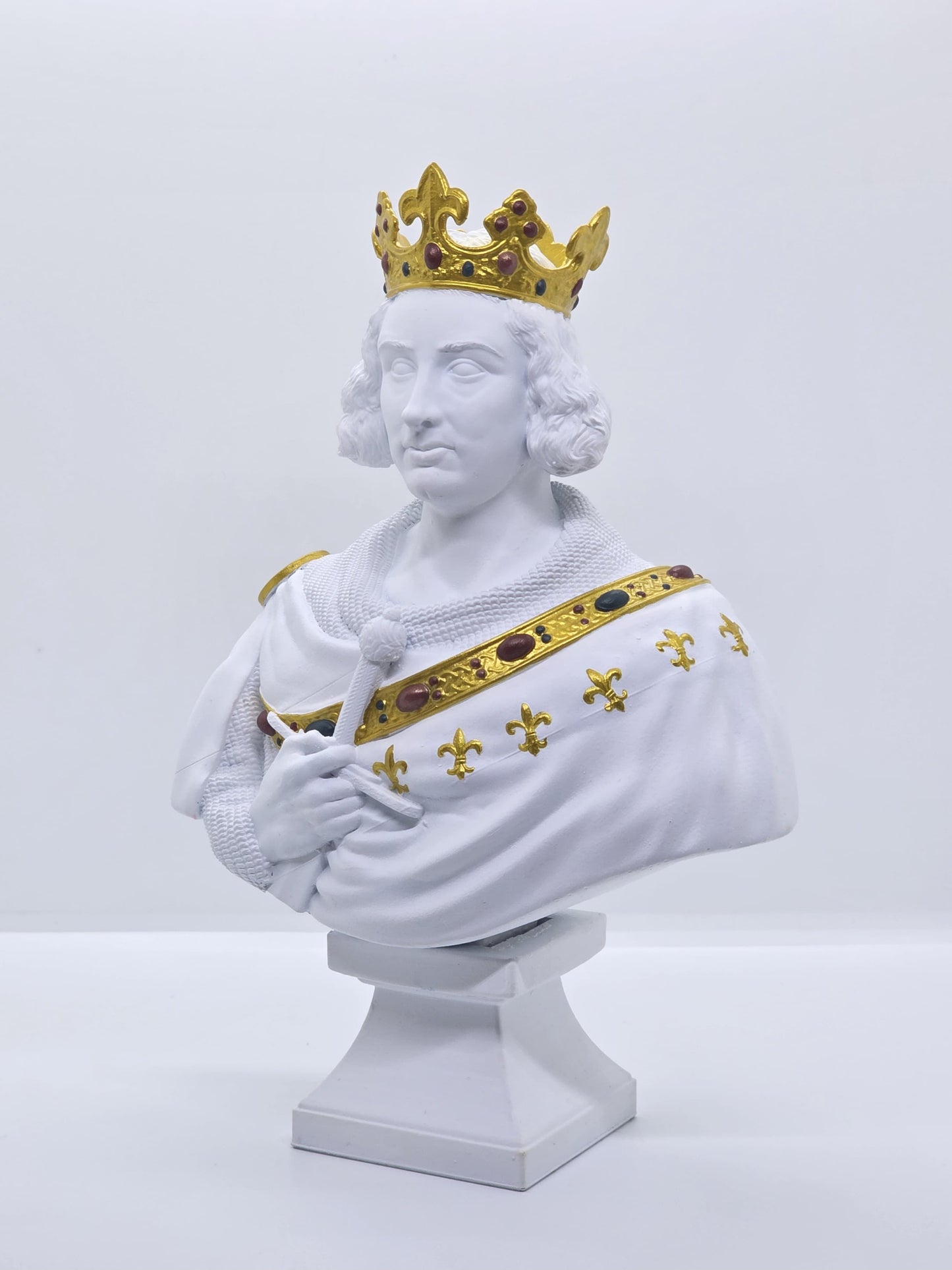 Buste de Saint Louis, Roi de France - Peint à la Main