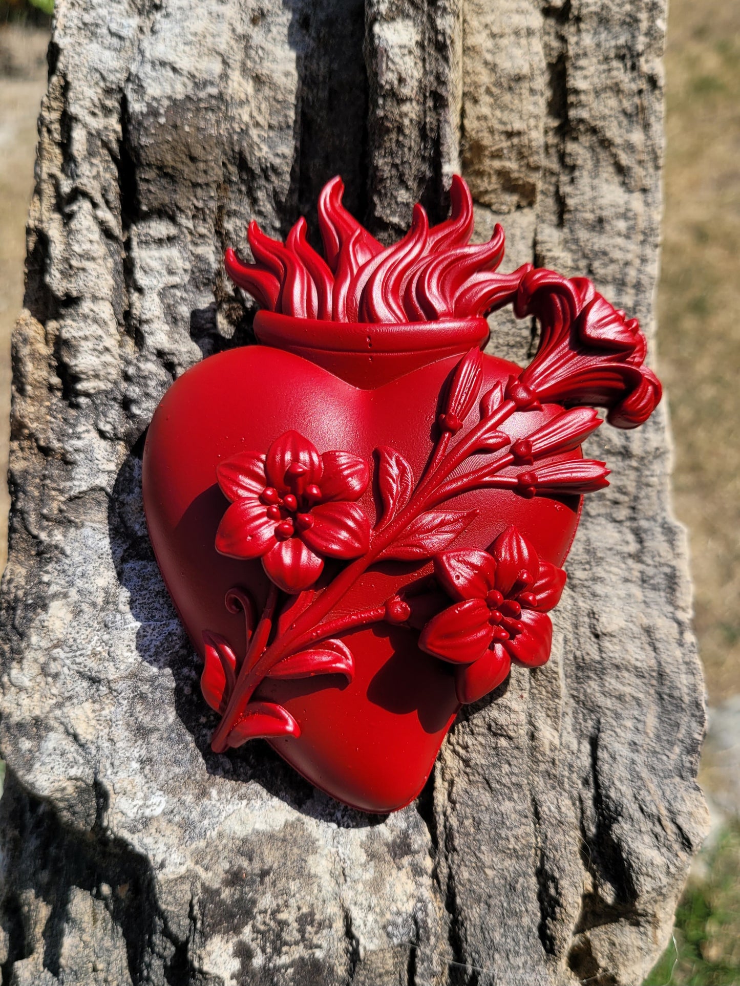 Conjunto de 3 Corazones Sagrados Rojos