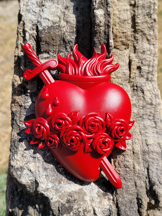 Conjunto de 3 Corazones Sagrados Rojos
