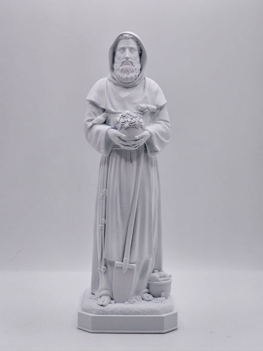 Statuette de Saint Fiacre - Saint Patron des Jardiniers, Peinte à la main
