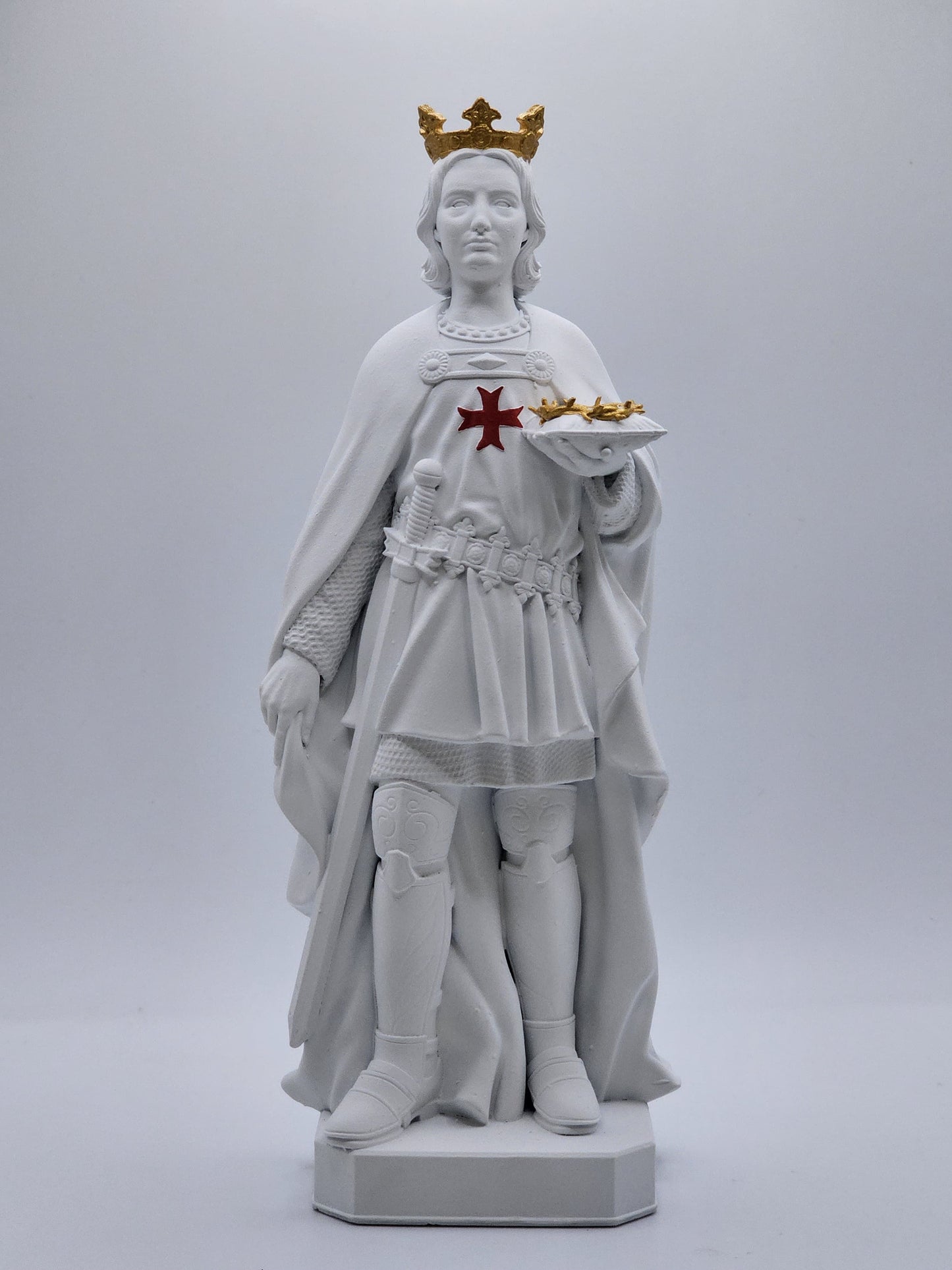Statuette of Saint Louis - King of France, Hand Painted